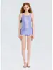 Traje de baño de una pieza estilo coreano nuevo con amatista para niñas, de alta gama, para natación profesional, talla grande, adecuado para aguas termales