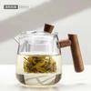 Tetera de vidrio transparente resistente al calor con filtro de asa tetera de flores tetera para calentar estufa de cerámica eléctrica juego de té para el hogar