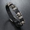 Europeo y Americano transfronterizo nuevo para hombre Joyería estilo punk Calavera cuero Baita pulsera rock