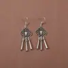 Novos Brincos de Tendência Nacional Estilo Chinês Estilo Antigo para Mulheres, Brincos Longos com Franja de Prata Xizang Estilo Palácio Retro, Joias para Orelha Estilo Étnico