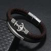 Pulsera de Cuero Trenzado Multicapa de Aleación de Moda Europea y Americana con Ancla para Hombre Pulsera de Exportación Joyería Transfronteriza Transfronteriza