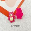 Accesorios de resina transparentes con forma de oso de fresa con dibujos animados para hacer tú mismo, funda para teléfono, pegatina para refrigerador, horquilla, cuerda para la cabeza, parche para taza de agua, bolsa de material