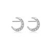 Pendientes de Estrella y Luna de Plata de Ley S925 Andywen, Sencillos y Versátiles, Estilo Coreano, Pendientes de Circonita Estilo Ins