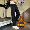 Calça de Moletom Masculina Nova Estilo Outono/Inverno 2026, Corte Reto Solto, Forrada com Lã, Espessa, de Alta Qualidade, Estilosa, com Listras