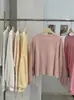 KEKEZOON Moletom com Cordão na Cintura Feminino Outono Estilo Coreano Moda Versátil Solto Manga Longa Cor Sólida Top 9315