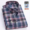 Camisa de Franela de Algodón a Cuadros de Manga Larga para Hombre, Primavera, Otoño e Invierno, Estructurada y Cálida, Elegante para Uso Diario Casual y para Ir al Trabajo