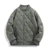Transfronterizo Retro Americano Invierno Nueva Llegada Forma de Diamante Bordado Estándar Cálido Ropa de Algodón para Hombres Pareja Casual Holgado Versátil Abrigo Acolchado de Algodón