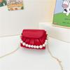 Bolso Pequeño Infantil de Moda para Niñas 2026 Nuevo Estilo Bolso de Mano con Perlas Bolso de Princesa Billetera Plegable para Monedas Bolso Cruzado con Cadena
