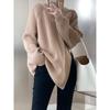 Suéter de cuello alto con cremallera oblicua de doble cabeza con sentido del diseño de moda Luxi para mujer, suéter casual holgado de otoño e invierno ss235