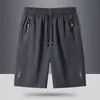 Shorts Casuais Masculinos de Verão de Secagem Rápida, Shorts de Seda Gelada de Alta Elasticidade, Shorts Esportivos de Comprimento Médio Plus Size para Homens