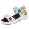 Sandalias Deportivas de Velcro para Niña de Verano Zapatos de Moda para Estudiantes Suela Gruesa Punta Abierta Zapatos de Playa Zapatos para Vadear Sandalias Casuales para Mujer