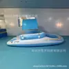 Nueva Isla Flotante Inflable Gigante, Isla Inflable de Fiesta para Seis Personas, Cama de Agua Grande para Ocio con Parasol y Cubo de Hielo