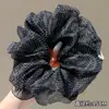 Goma para el pelo de estilo coreano, tamaño extragrande, de intestino de cerdo, estilo casual para niñas, linda cuerda floral para coleta con lazo