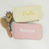Bolsa de Cosméticos de Pana Bordada Personalizada Simple Portátil Bolsa de Almacenamiento de Viaje Bolsa de Cosméticos Personalizada para Mujer