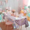 Mantel de Plástico Morado Picoteado Arcoíris de Amazon Transfronterizo Desechable Láser Rectangular Holográfico Decoración para Fiesta Cumpleaños