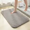 Tapete de Chão Espesso de Pelúcia Tapete Simples de Banheiro Absorvente Capacho Quadrado para Pés Tapete Antiderrapante para Banheiro para Comércio Exterior
