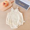 Roupa Infantil 2024 Macacão Liso para Bebê Body Triângulo Colete Unissex para Bebê Roupas de Engatinhar Algodão Puro