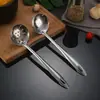 Colher de Aço Inoxidável Colher para Fondue Cabo Longo Colher de Sopa Restaurante Pequeno Escorredor Loja de Chá com Leite Colher Comercial para Gelo Ralado
