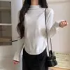 Camiseta interior térmica de cuello medio para mujer, nuevo modelo 2026 otoño e invierno, manga larga, corte ajustado, versátil, engrosada, cálida