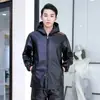 Conjunto de Chaqueta y Pantalones de Cuero para Hombre, Impermeable al Aceite, Impermeable, Cortavientos para Motocicleta, Cálido, Carnicero, Ropa de Trabajo para Protección Laboral Acuática