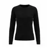 PRETY Ropa de punto de lujo de alta gama con cuello en V para mujer, corte entallado, cuello Henley, capa base, ropa interior de lana