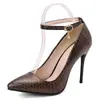 2025 novo padrão de escamas de peixe bico fino sapatos de salto super alto sapatos de boate 33-50 tamanho grande Amazon sapatos de comércio exterior