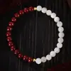 Pulseira de Cinábrio Cru com Alto Teor de Cinábrio Lua Branca e Areia Dourada Roxa, Adequada para Homens e Mulheres em Seus Anos Zodiacais, Joias para Atacado