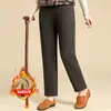 Ropa para Mujeres de Mediana Edad y Ancianas Pantalones de Mamá Otoño e Invierno Nuevo Suelto Talla Grande Casual Recto Pantalones de Lana Pantalones de Abuela