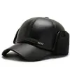 Gorra de Béisbol Nueva de Pana para Invierno para Hombres de Mediana Edad y Mayores, con Felpa, Engrosada, Cálida, Gorra Pico de Pato, Protección contra el Frío, Protección para los Oídos, Sombrero de Algodón