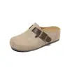 Zapatos Birkenstock estilo casual para mujer 2026 nuevo estilo zuecos cerrados suela blanda slip-on zapatos perezosos correa de cuero decoración zapatos individuales