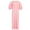 Vestido Plegable con Manga 2026 Gama Alta Primavera Color Sólido Casual Cuello Redondo Plisado de Longitud Media Delgado de Corte A para Mujer