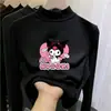 Camiseta básica de manga comprida nova para crianças outono e inverno 2026, estilosa para primavera e outono, gola semimangalha estilo coreano para meninas pequenas
