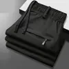 Pantalones de Seda Helada Finos de Verano para Hombre de Papá, Pantalones de Negocios de Alta Elasticidad, Pantalones Largos Deportivos Casuales de Secado Rápido, Talla Grande