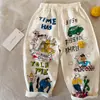 Pantalones Anti-Mosquitos para Niños Niños 2026 Verano Nuevos Pantalones Largos con Estampado de Dibujos Animados para Niños Pequeños, Pantalones Largos Sueltos de Algodón y Lino para Niños y Niñas