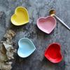 Plato Pequeño para Salsa Cerámica Postre Bol Pequeño Material Resistente a Altas Temperaturas Plato Molde para Hornear Forma de Corazón Pequeño Plato de Corazón