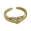 Lan Zhi Chapado en Oro Real Simple Planeta Amor Metal Viento Frío Joyería Anillo de Apertura para Niña de Hardware de Corea del Sur para Mujer