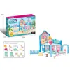 Casa de Princesa para Niñas Transfronteriza Castillo de Simulación Casa de Muñecas Ensamblable Traje de Villa Casa de Juego para Niños Juguetes Educativos
