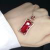 Pendientes, collar y anillo de diamantes rojos de alta calidad con rubí de imitación engastado en oro rosa, regalo de Año Nuevo para mujer, gran oferta transfronteriza