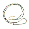 Cadena Larga para Suéter con Colgante de Nudo de Cuerda Tejida Hecho a Mano de Diseño Vintage, Piedra Natural y Borla, Collar con Flor, con un Toque de Lujo para Mujer