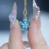 Nuevo Collar con Colgante de Flor de Hielo Azul Fresco de Verano, Collar Sencillo y Favorecedor para la Piel al por Mayor