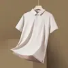 2026 Verão Mais Vendido Seda de Gelo Nylon Cor Sólida Simples e Estiloso Alta Qualidade Camisa Polo Masculina Atacado