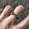 Anillo Vintage Garra de Águila Desgastada, Anillo Abierto Ajustable Estilo Oscuro para Mujeres, Anillo Punk Exagerado de Diseño de Nicho