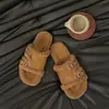 Pantuflas peludas de estilo coreano con forro polar y suela gruesa para mujer, nuevas de otoño/invierno 2026, tipo slip-on, retro, perezosas, de algodón, estilo Birkenstock