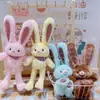 Juguete de Peluche de Conejo Dibujado con Tirador Conejo de Orejas Florales Llavero Colgante Pequeño Accesorio