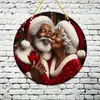 Adornos Navideños Creativos Transfronterizos Artesanías de Madera Redondas Señales para Puerta Serie Colgante de Madera Colgantes Decorativos