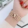 Adecuado para correa de reloj Apple s8 Applewatch Generaciones 1-7 Siete perlas aleación de diamante lateral correa de reloj iwatch se