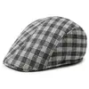 Gorra de Pato al por Mayor para Hombre, Boina a Cuadros para Otoño e Invierno, Sombrero Estilo Coreano para Personas de Mediana Edad y Mayores, Gorra Versátil hacia Adelante, Estilo Vintage