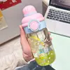 Taza de Agua Portátil Nueva de Paja de Alto Valor Linda Gran Capacidad Taza de Vidrio de Alto Borosilicato Resistente a Altas Temperaturas Taza de Doble Uso Resistente al Calor