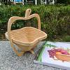 Cesta de frutas de bambú creativa, cesta plegable para verduras, cesta de frutas de bambú para almacenamiento en el hogar, plato de frutas para exteriores, frutero de estilo japonés