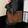 Bolso Tote Casual de Gran Capacidad 2025 Otoño e Invierno Nuevo Estilo Simple Moderno Bolso de Axila Estampado de Leopardo Personalizado Bolso de Hombro de Moda